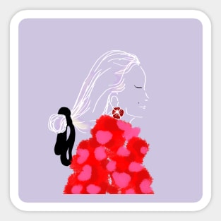 Lady in red Sticker